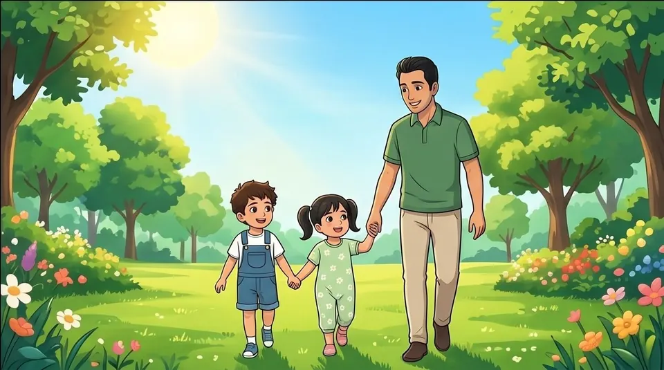 A family together in a warm, personalized story moment